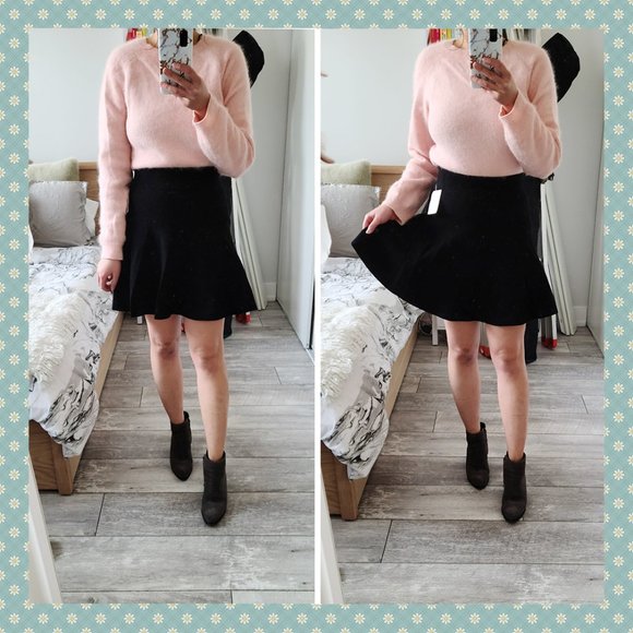 BNWT‎ Club Monaco Black Pleated Mini Skirt - Picture 1 of 5